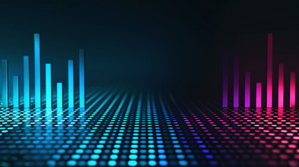illustration equalizer light blue, pink, red and orange color vibrant