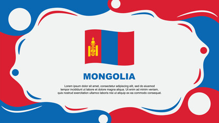 Mongolia Flag Abstract Background Flat Design Template. Mongolia Independence Day Banner Wallpaper Vector Illustration. Mongolia Vector