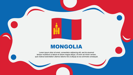 Mongolia Flag Abstract Background Flat Design Template. Mongolia Independence Day Banner Wallpaper Vector Illustration. Mongolia Template