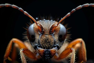 Close-Up Portrait of a Brown Ant