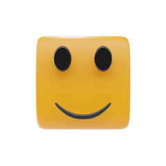 slightly smilling face emoji 3d icon and illustration