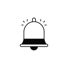 Notification Bell icon design with white background stock illustration