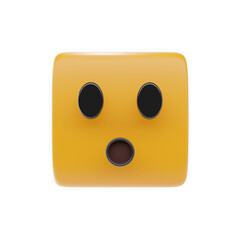 face with open mouth emoji 3d icon and illustration