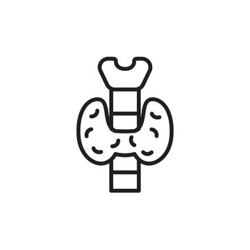 Thyroid icon, human anatomy body