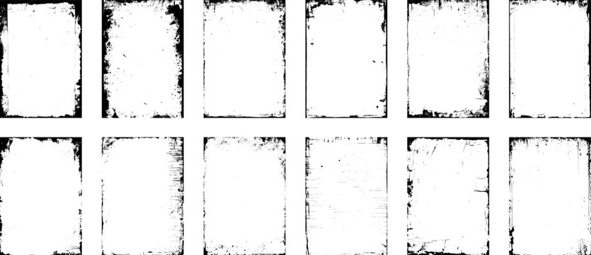grunge border set. Decorative vintage frames borders background. Vintage border texture. abstract grunge border design