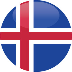 Round Icon flag vector of Iceland