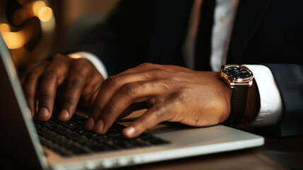 closeup businessman touch on the phone