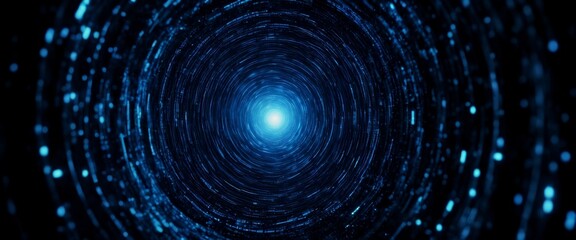 swirling vortex of blue data points forming