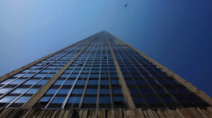 Fototapeta premium photo high building take photo from below