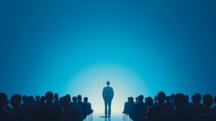 Business Leader Addressing Corporate Audience in Annual Meeting