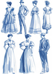 Vintage Dress Collection Illustration