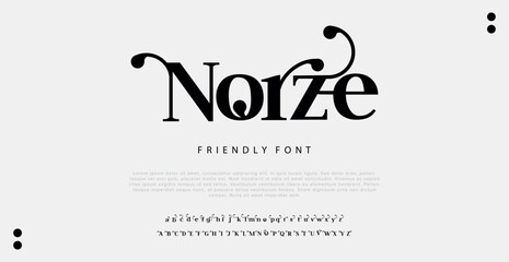 Norze Creative simple modern urban alphabet font. Digital abstract futuristic, logo, music, sport, minimal technology typography. Simple numeric vector illustration