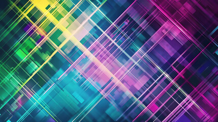 Abstract geometric background with bright colors and intersecting lines.