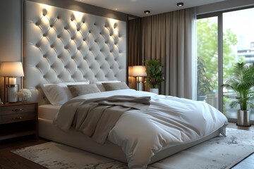 White and Gray Minimalistic Bedroom