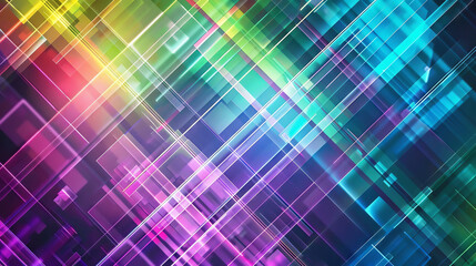Abstract geometric pattern with vibrant colors and a dynamic diagonal design.  Perfect for backgrounds, tech, and modern aesthetics.