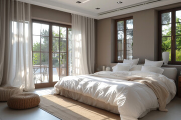 White and Gray Minimalistic Bedroom