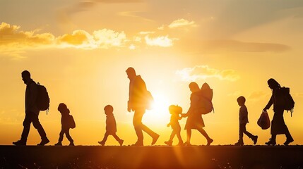 Fototapeta premium World Refugee Day 20 June International Refugee Day Concept Background. Flat Illustration or Concept Background for Web Design, Banner.
