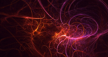 3D manual rendering abstract valentine red fractal light background. Its not AI Generatd illustration.