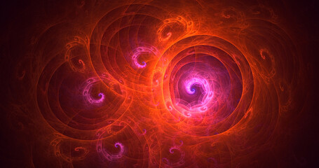3D manual Fractal illustration. Abstract rendering multicolor technology light background. The illustration is not generated by AI.
