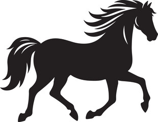 horse silhouette vector art isolated on a white background