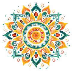 PNG Mandala sun art pattern inflorescence.