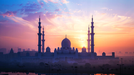 illustration capture beautiful of mosque