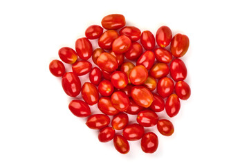 Fresh cherry tomatoes, isolated on white background.