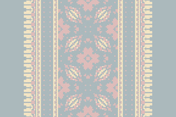 Geometric ethnic oriental ikat pattern traditional Design for background
,carpet,wallpaper,clothing,wrapping,Batik,fabric,Vector illustration.embroidery style.