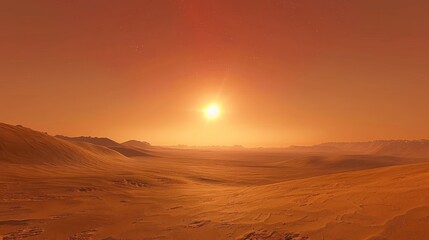 Desert dunes cosmic sun bright skies tranquil