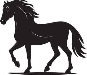 A detailed illustration of a horse silhouette rendered in vector art