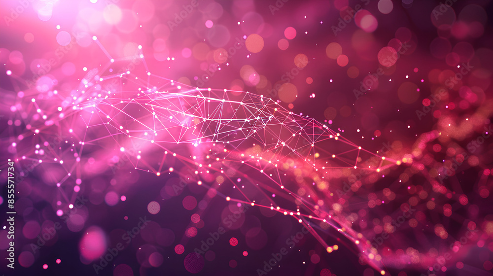 Wall mural abstract technology particles lines mesh background