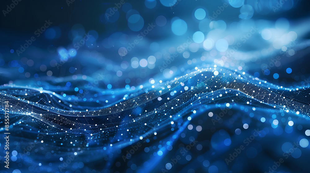 Wall mural abstract technology particles lines mesh background