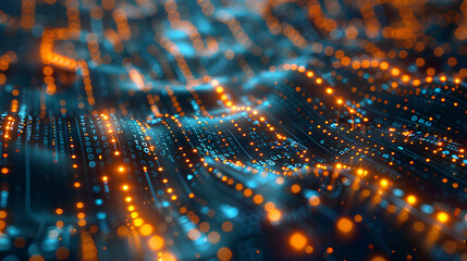 Fototapeta premium Abstract technology background. Artificial intelligence. Science background. Big data visualization