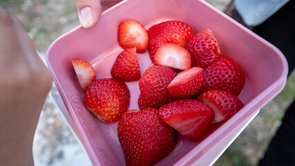 strawberries in a bowl
