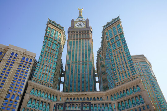 The Abraj Al Bait or Clock Towers is a of seven skyscraper hotels near Great Mosque of Mecca. The central hotel tower, which is the Makkah Clock Royal Tower.