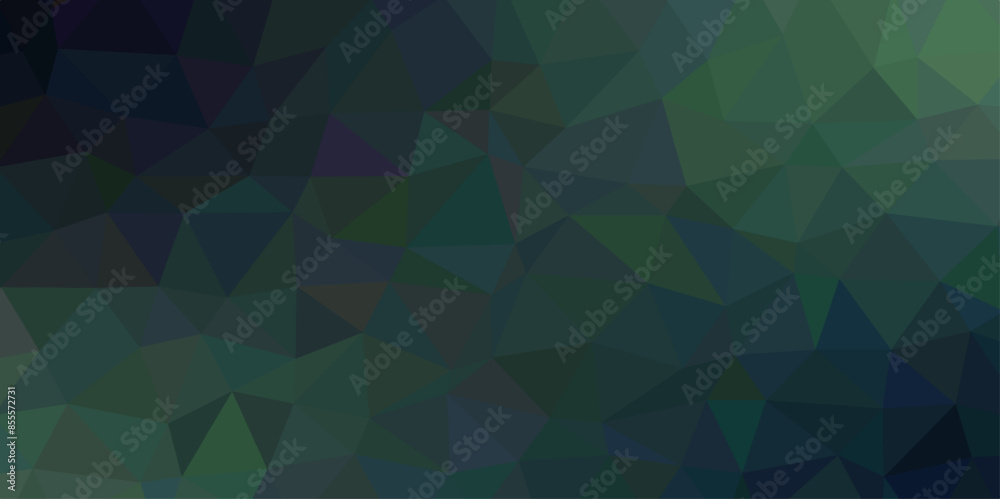Aufkleber Abstract Geometric Origami Style with Gradient. Green triangular low poly template polygonal design. Colorful fashion liquid style with gradient. 