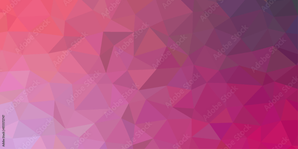 Aufkleber Abstract Geometric Origami Style with Gradient. Pink triangular low poly template polygonal design. Colorful fashion liquid style with gradient. 