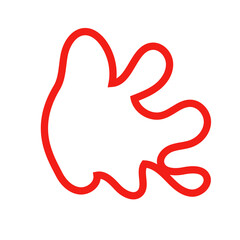 Red outline abstract shape vector 