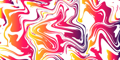 Abstract bright multicolored Liquid marble mixed oil paints. Red and White Marbleized Stripes with Splash of paint. Colorful Hydro painting liquid design.