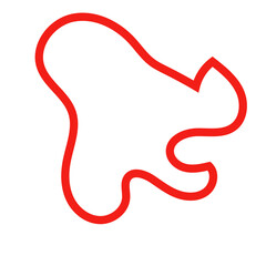 Red outline abstract shape vector 