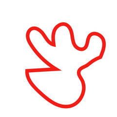 Red outline abstract shape vector 