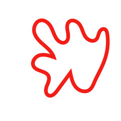 Red outline abstract shape vector 