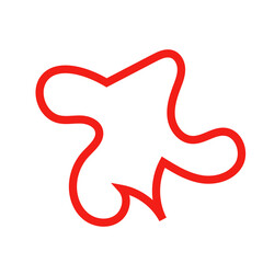 Red outline abstract shape vector 