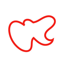 Red outline abstract shape vector 