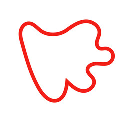 Red outline abstract shape vector 