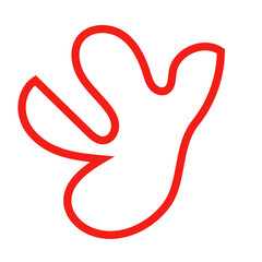 Red outline abstract shape vector 