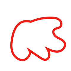 Red outline abstract shape vector 