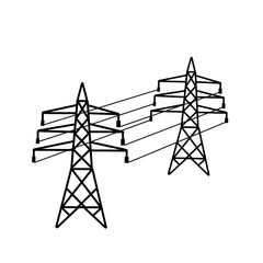 Vector power lines and electric pylons