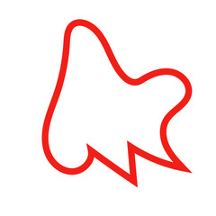 Red outline abstract shape vector 