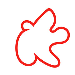 Red outline abstract shape vector 